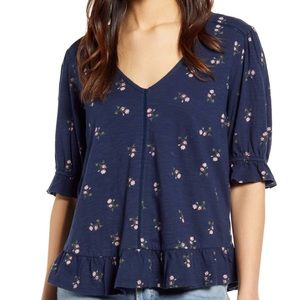 NWT Lucky Brand Women's Tops Lucky Brand Print Peasant Top, L